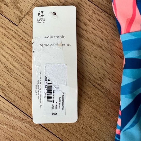 NWT Women’s Peyton & Parker Under the Sea Coral Swim Top - Picture 5 of 5